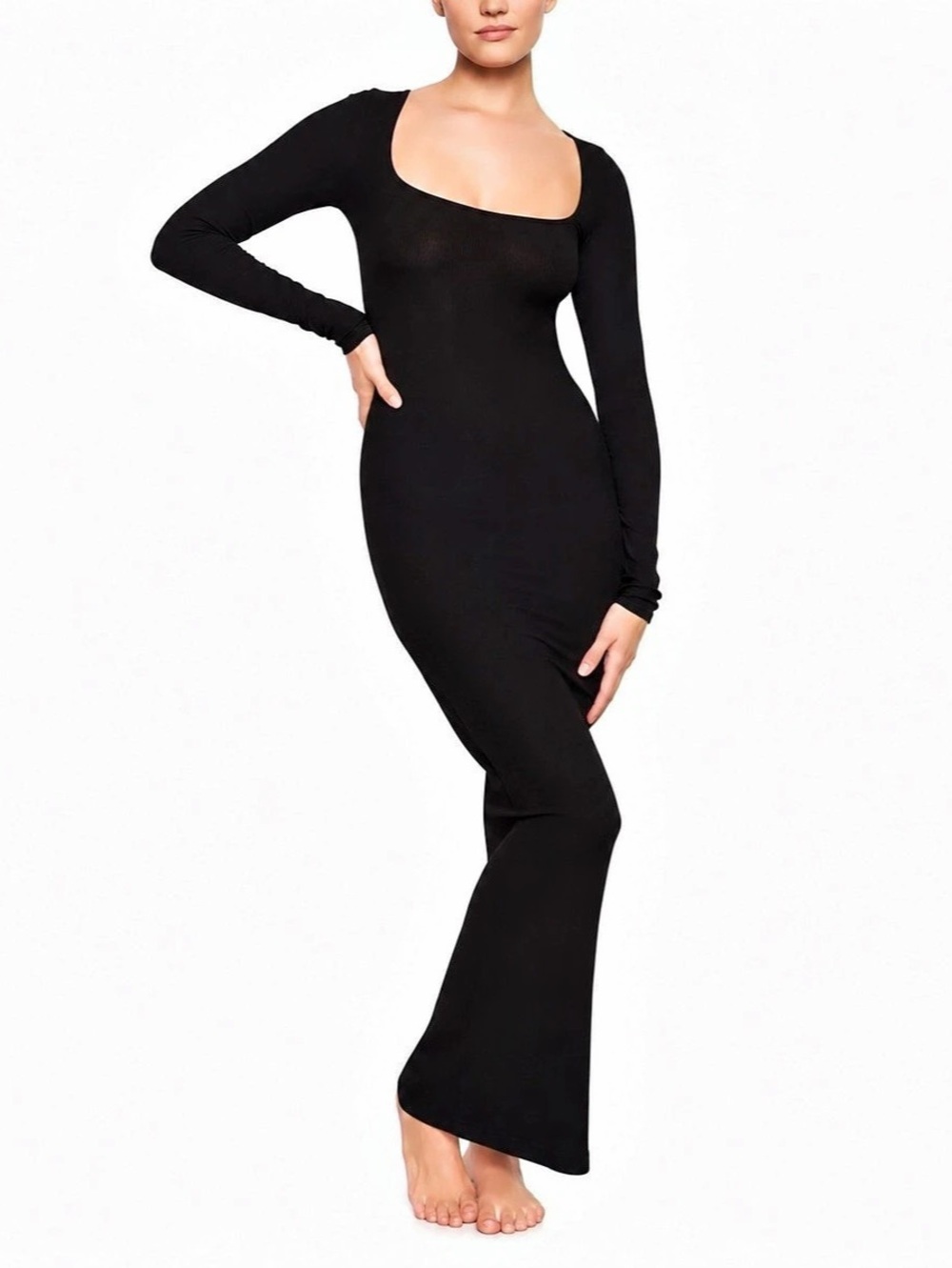 MINI Ribbed Maxi Dress in Black Size Medium NWT
